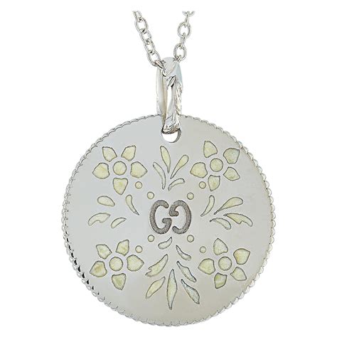 gucci icon blooms enamel pendant necklace preowned|authentic gucci necklace.